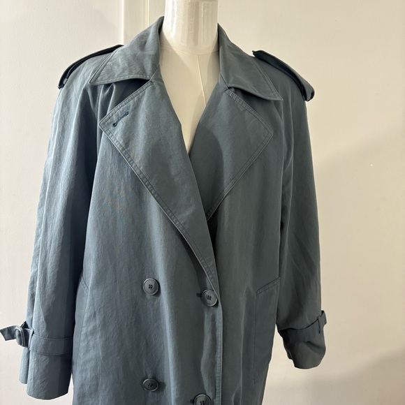 VTG London Fog 6P Blue Double Breasted Trench Coat Detachable Lining Thinsulate - Picture 2 of 16